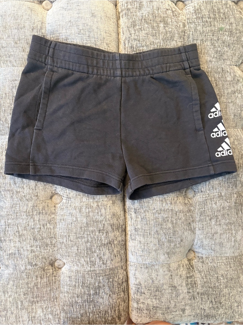 adidas Black Girls' Logo Side Shorties